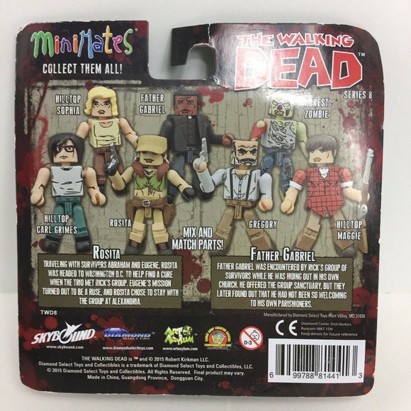 The Walking Dead Minimates Series 8 Rosita And Father Gabriel Mini Figures New - Picture 2 of 12